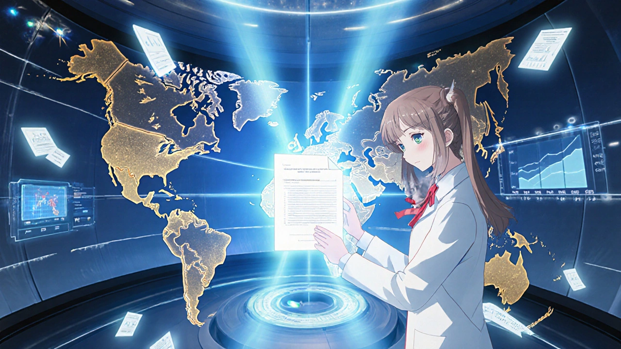 Holographic global regulatory timelines with scientist submitting a comparability study.