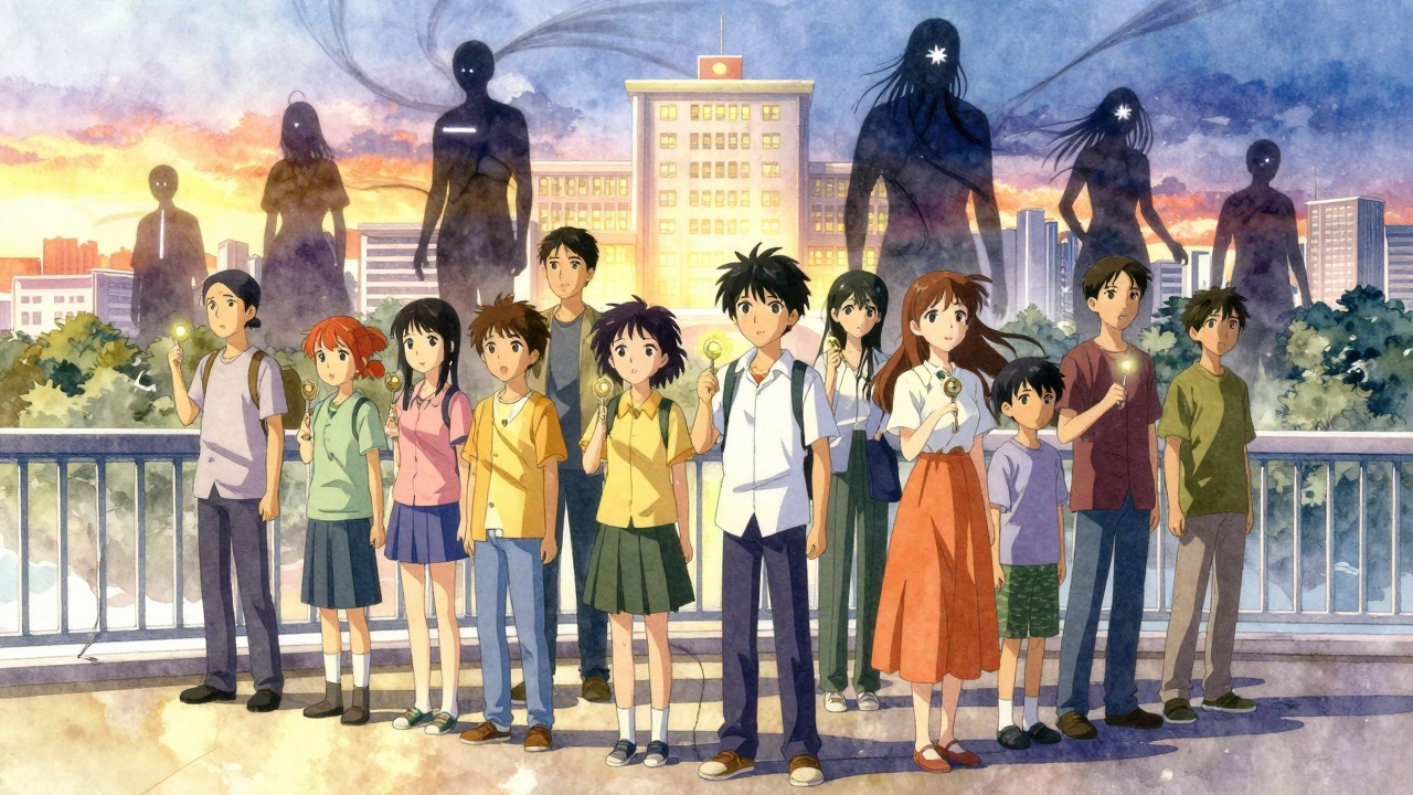 A group of patients on a sunlit bridge, each holding a glowing key as past seizures fade into light, symbolizing regained freedom.