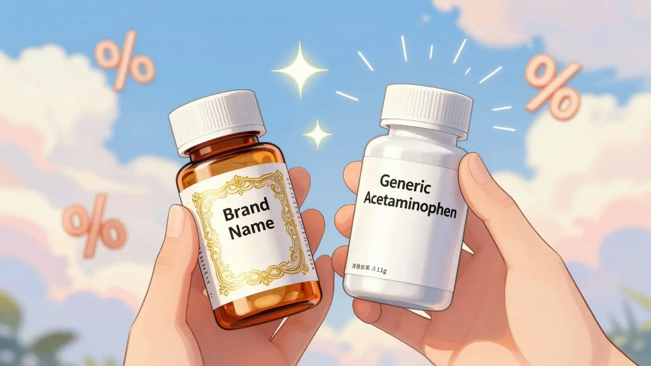 Manga style comparison showing generic pills are cheaper but equally effective.