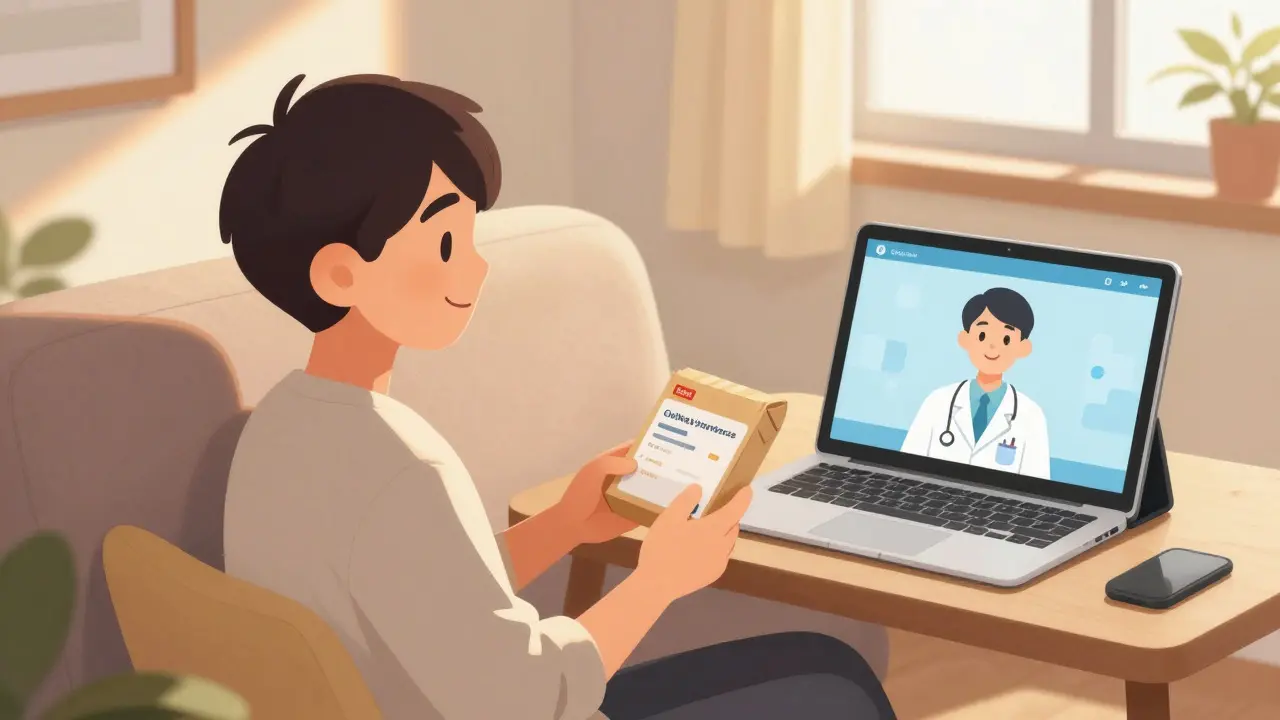 Happy person receiving safe meds at home